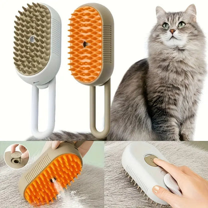 Cepillo Steamy Pet Vaporizador para Mascotas color Blanco